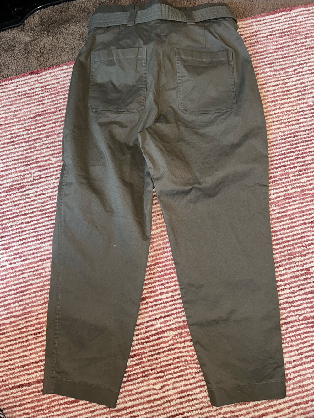 Express Black High-Rise Paperbag Chinos with Belt - Picture 6 of 6